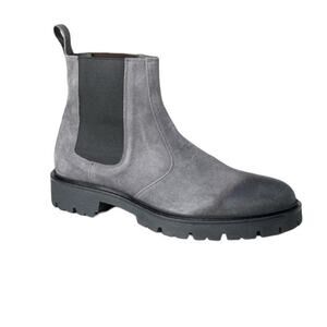 The Good Man Brand Mens Modern City Distressed Chelsea Boots Grey Suede 12 NIB